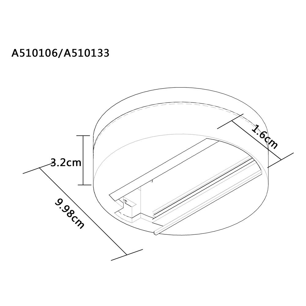 Шинопровод одноместный ARTE LAMPTRACK ACCESSORIES A510133