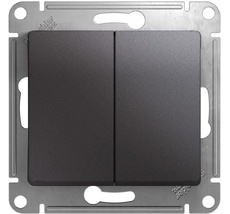 Выключатель встраиваемый двухклавишный (графит) Systeme Electric GSL001365