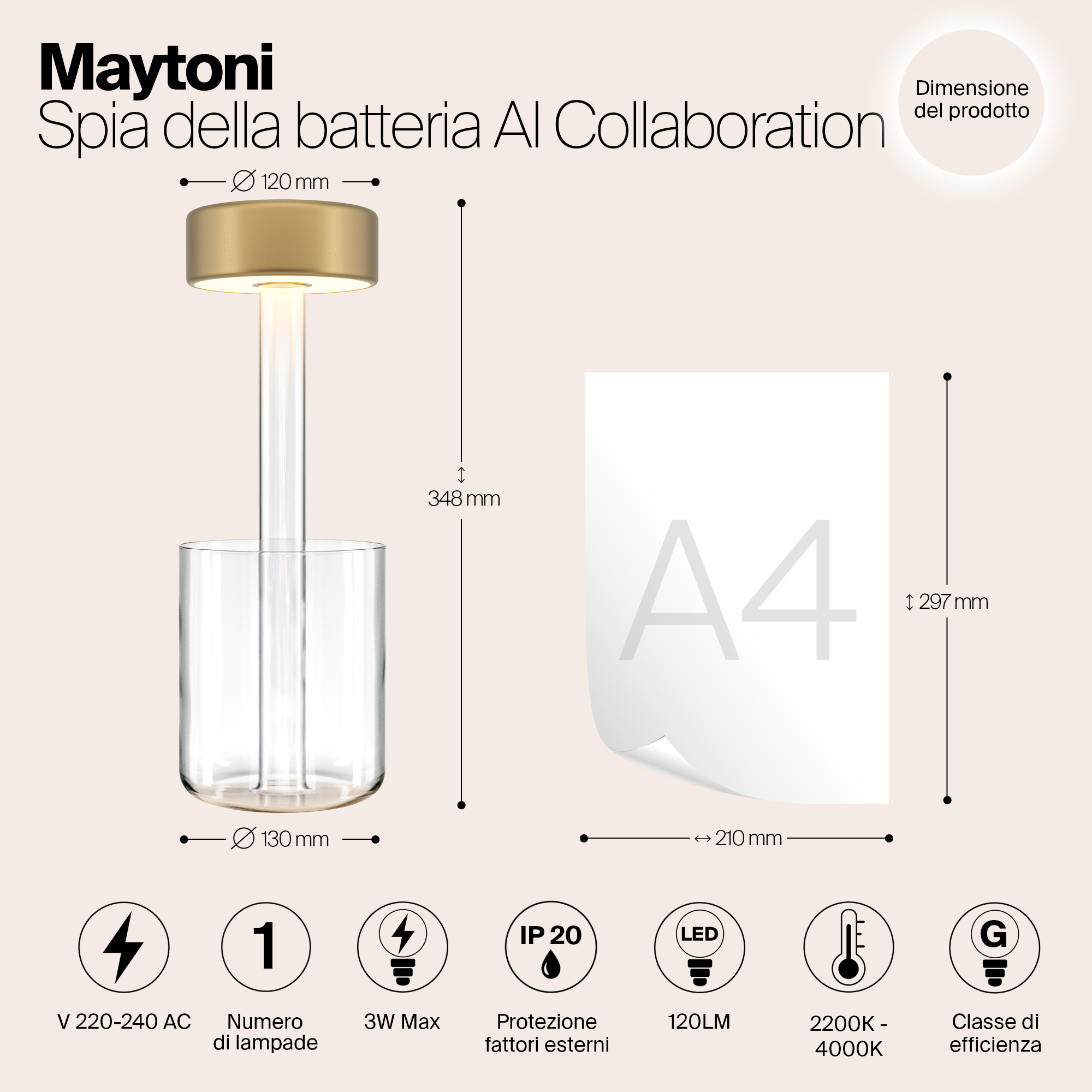 Настольная лампа аккумуляторная Maytoni AI Collaboration MOD229TL-L3G3K1_MY