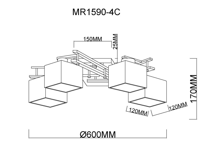 Потолочная люстра MyFar Bona MR1590-4C
