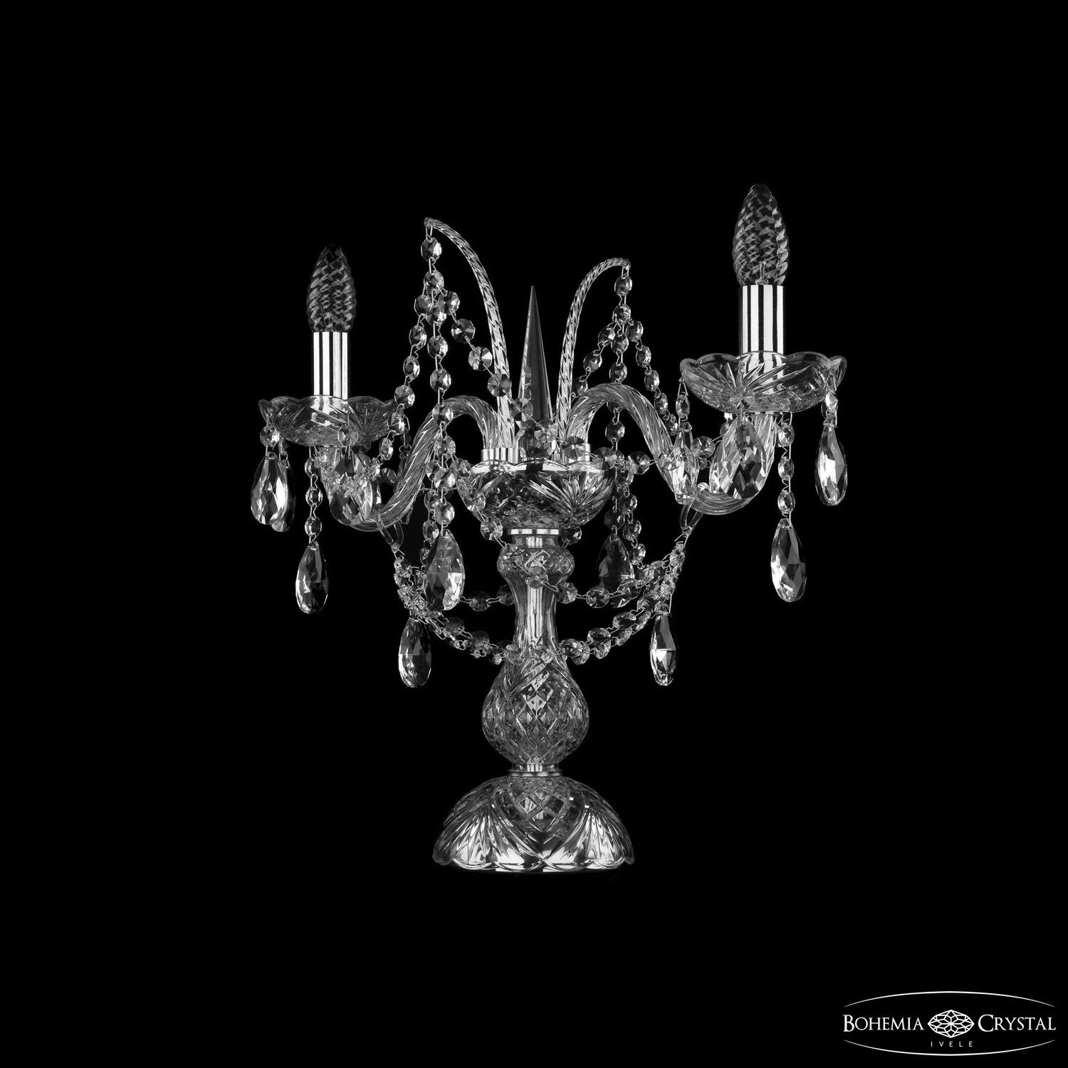 Настольная лампа Bohemia Ivele Crystal 1411L/2/141-39 Ni_BI