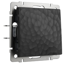 Выключатель одноклавишный проходной (черный) Hummer a052055_WR