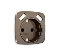 Лицевая панель для электрической розетки с заземлением со шторками 2USB A+A QUANT Ambrella Volt OMEGA OP6390_AMB
