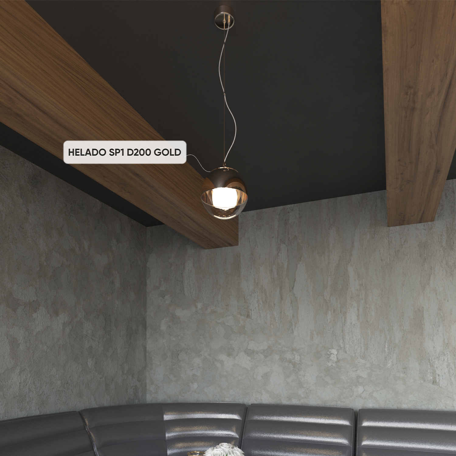 Подвесной светильник Crystallux HELADO HELADO SP1 D200 GOLD_CR