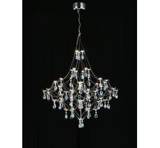 Подвесная люстра светодиодная с пультом и хрустальными подвесками K9 MyFar MR2640-66P-50CD