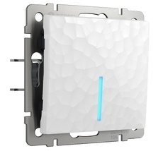 Выключатель одноклавишный с подсветкой (белый) Hummer a052030_WR