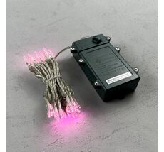 Гирлянда Нить на Батарейках 10м Светло-Розовая, 100 LED, Провод Прозрачный Силикон, IP65 EST100-4W10-8BP