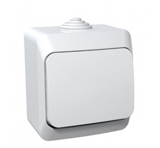 Выключатель накладной одноклавишный (белый) IP44 Systeme Electric BA10-041B