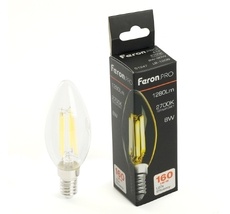 Лампа светодиодная филамент C35 свеча 8W 175-265V E14 2700К Feron 51247_FR