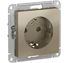 Розетка встраиваемая с заземлением и шторками (шампань) Systeme Electric ATN000545