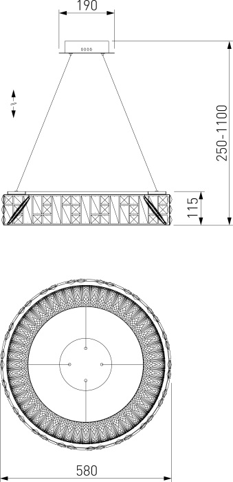Подвесная люстра хрустальная светодиодная Bogate's 90373/1_EU