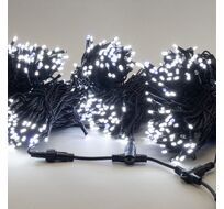 Комплект 3 Белых Нити по 20м с Мерцанием Белого Диода, 600 LED, Провод Черный Каучук 2,3мм, IP54 LTC ECO600BLW-11-1W