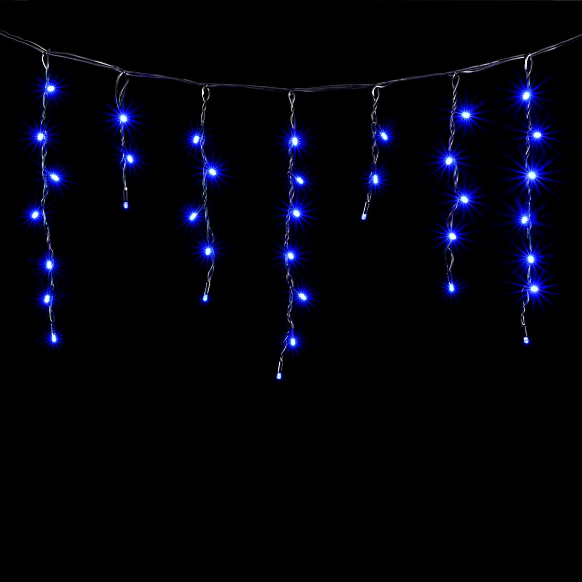 

Гирлянда Бахрома 3,1 x 0,5 м Синяя 220В, 120 LED, Провод Черный Каучук, IP65 04-143, 04-143