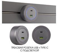 Трековая розетка Arte Milano track-sockets 399731TS/USB-Type-C Grey