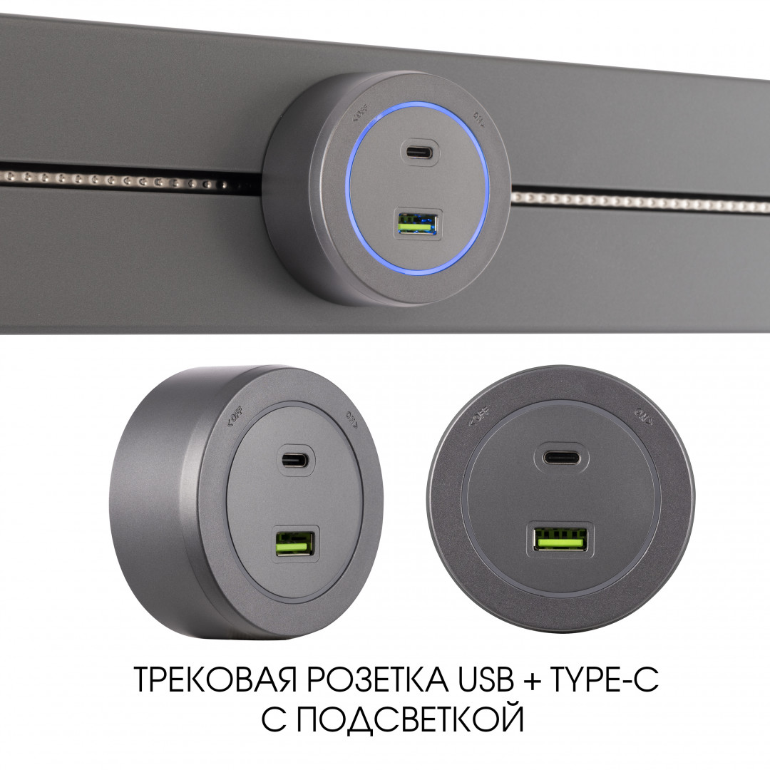 Трековая розетка Arte Milano track-sockets 399731TS/USB-Type-C Grey