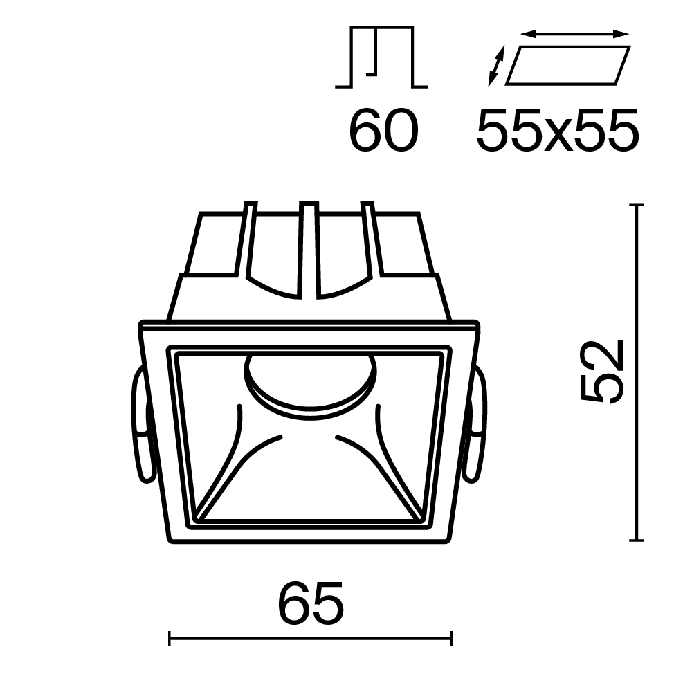 Встраиваемый светильник Maytoni Technical Alfa LED DL043-01-10W3K-SQ-W_MY