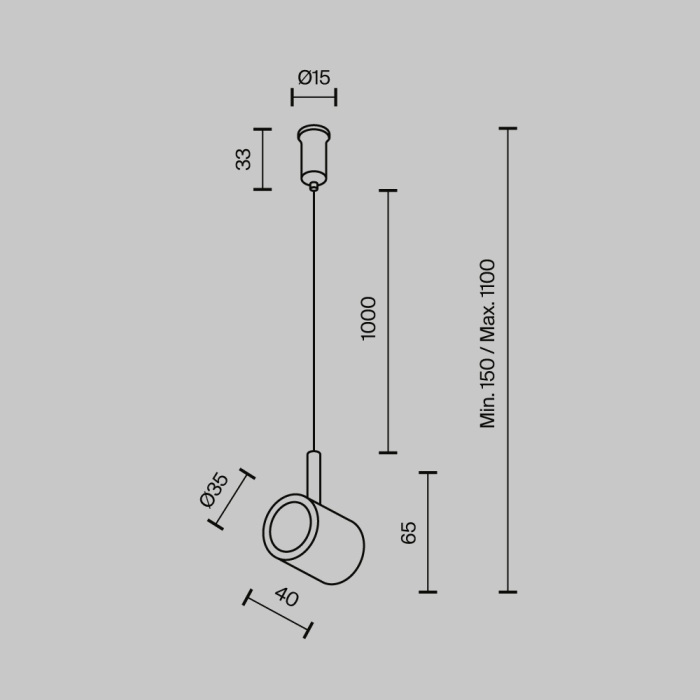 Потолочный коннектор с тросовым подвесом в шинопровод Maytoni Tau TRA154CSW-1B_MY