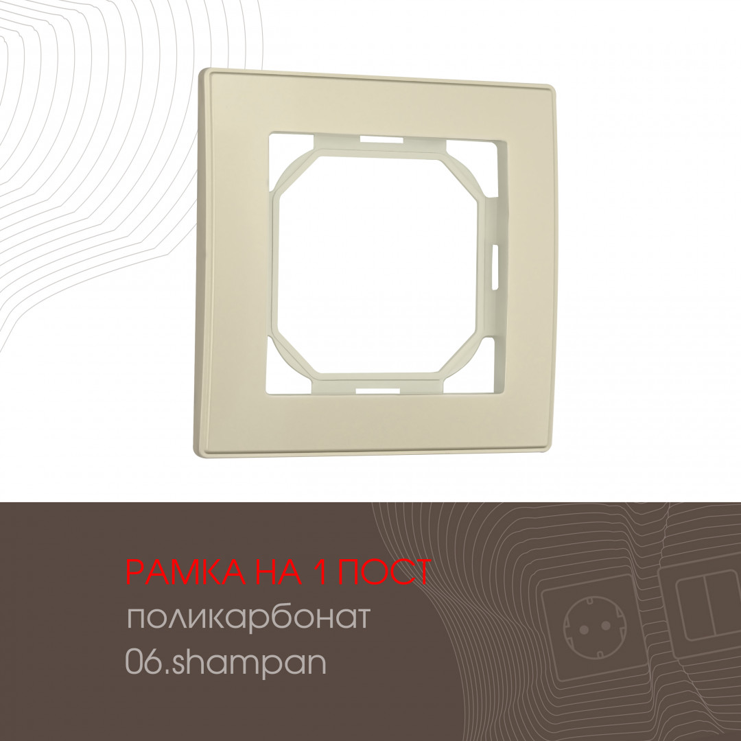 Рамка из поликарбоната на 1 пост Arte Milano 503.06-1.shampan