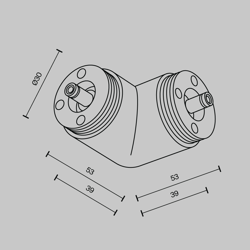 Угловой коннектор для системы Shelf без ввода питания Maytoni CA014CL-B_MY
