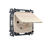 Розетка Ambrella Volt OMEGA с заземлением со шторками и защитной крышкой 2P+E 16A-250V IP44 QUANT MO328010_AMB