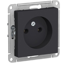 Розетка встраиваемая без заземления (карбон) Systeme Electric ATN001041