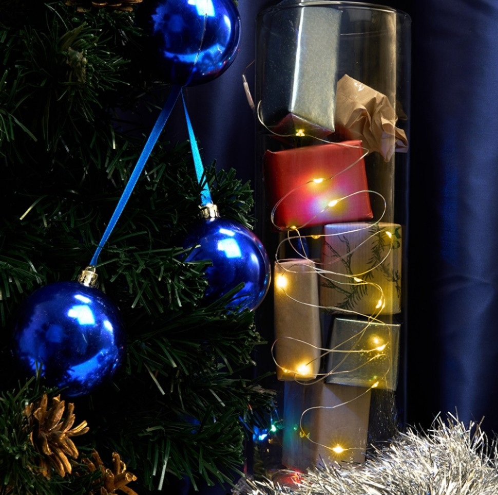 Светодиодная гирлянда линейная Роса 2700К 2м с питанием от батареек Feron 51439_FR