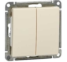 Выключатель встраиваемый двухклавишный (слоновая кость) Systeme Electric VS610-256-2-86