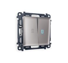 Выключатель двухклавишный проходной с подсветкой Ambrella Volt ALFA QUANT MA504040_AMB