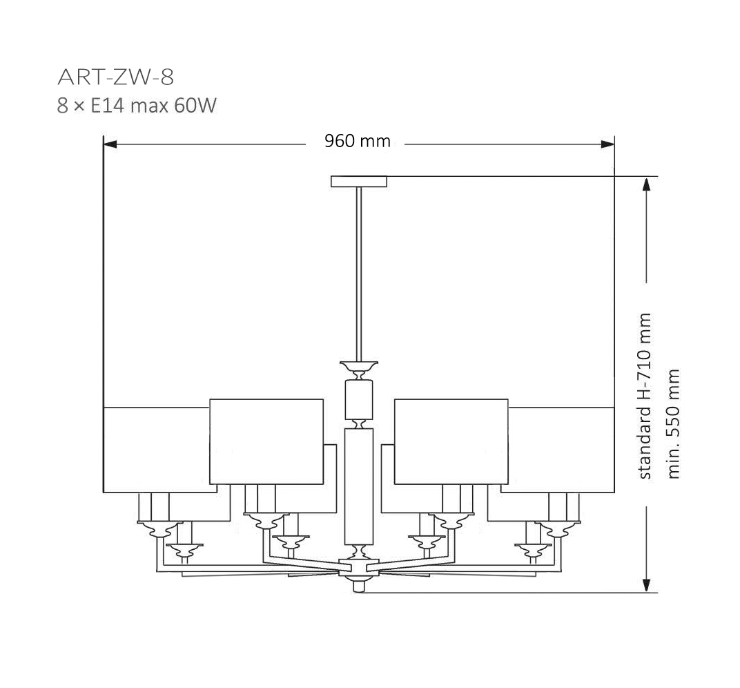 Потолочная люстра Kutek Artu ART-ZW-8(N)