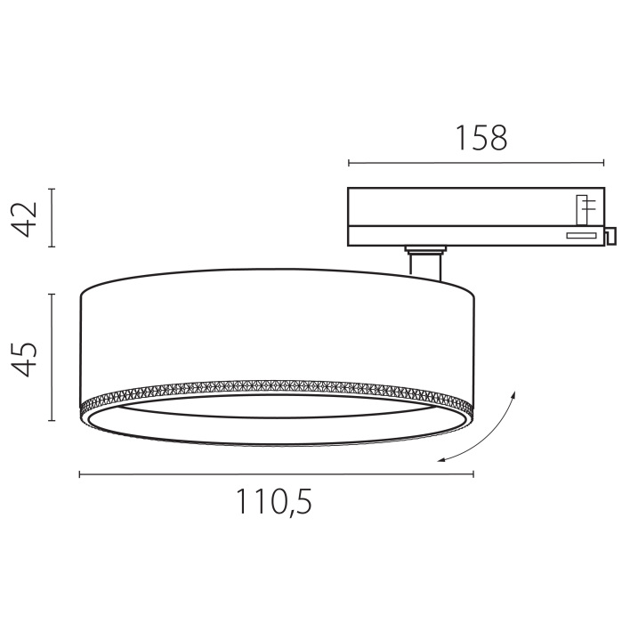 Трековый светильник с адаптером Lightstrar Alta Pro A5637QT_LS