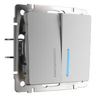 Выключатель двухклавишный проходной с подсветкой Werkel a050884_WR