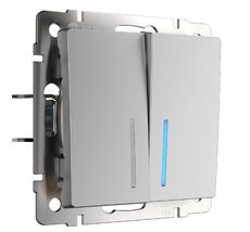 Выключатель двухклавишный проходной с подсветкой Werkel a050884_WR