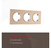 Рамка из алюминия на 3 поста Arte Milano 502.11-3.shampan