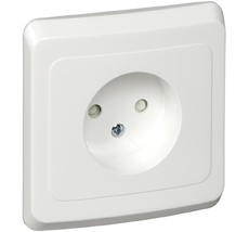 Розетка встраиваемая без заземления со шторками (белый) Systeme Electric PC16-002B
