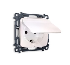 Розетка Ambrella Volt OMEGA с заземлением с шторками и защитной крышкой 2P+E 16A-250V IP44 QUANT MO208010_AMB