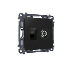 Комплект механизма розетки компьютерной + TV оконечной RJ-45 с автоматической защитной шторкой ALFA (AP8125, VM195) Ambrella Volt MA812510_AMB