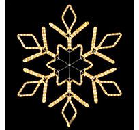 Светодиодная Снежинка 0,8м Тепло-Белая, Дюралайт на Металлическом Каркасе, IP54 13-091_BL