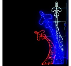 Светодиодная Консоль Самолеты 80 x 180 см, Триколор, 220В LTC LC-13410