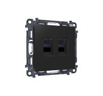 Комплект механизма компьютерной двойной розетки RJ-45 (8P8C) CAT6 с автоматической защитной шторкой ALFA QUANT (AP8121, VM189) Ambrella Volt MA812110_AMB