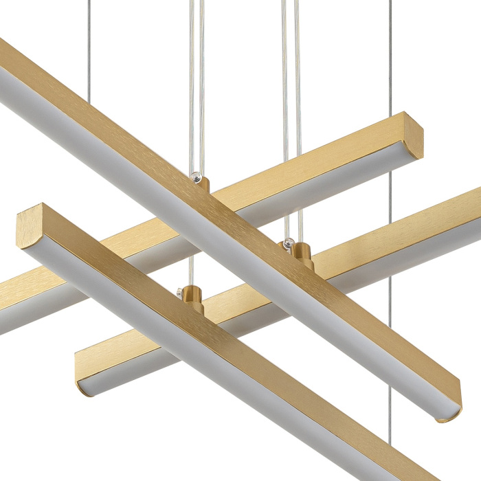 Подвесная люстра (+ночной режим) с пультом светодиодная (14017/4P Gold) Indigo V000086L