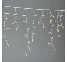 Гирлянда бахрома 3,1 x 0,5 м Тепло-белая 220В, 120 LED, Провод белый Каучук 2,3мм, IP65 LTC ECO120-8-2WW