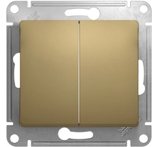 Выключатель встраиваемый двухклавишный (титан) Systeme Electric GSL000465