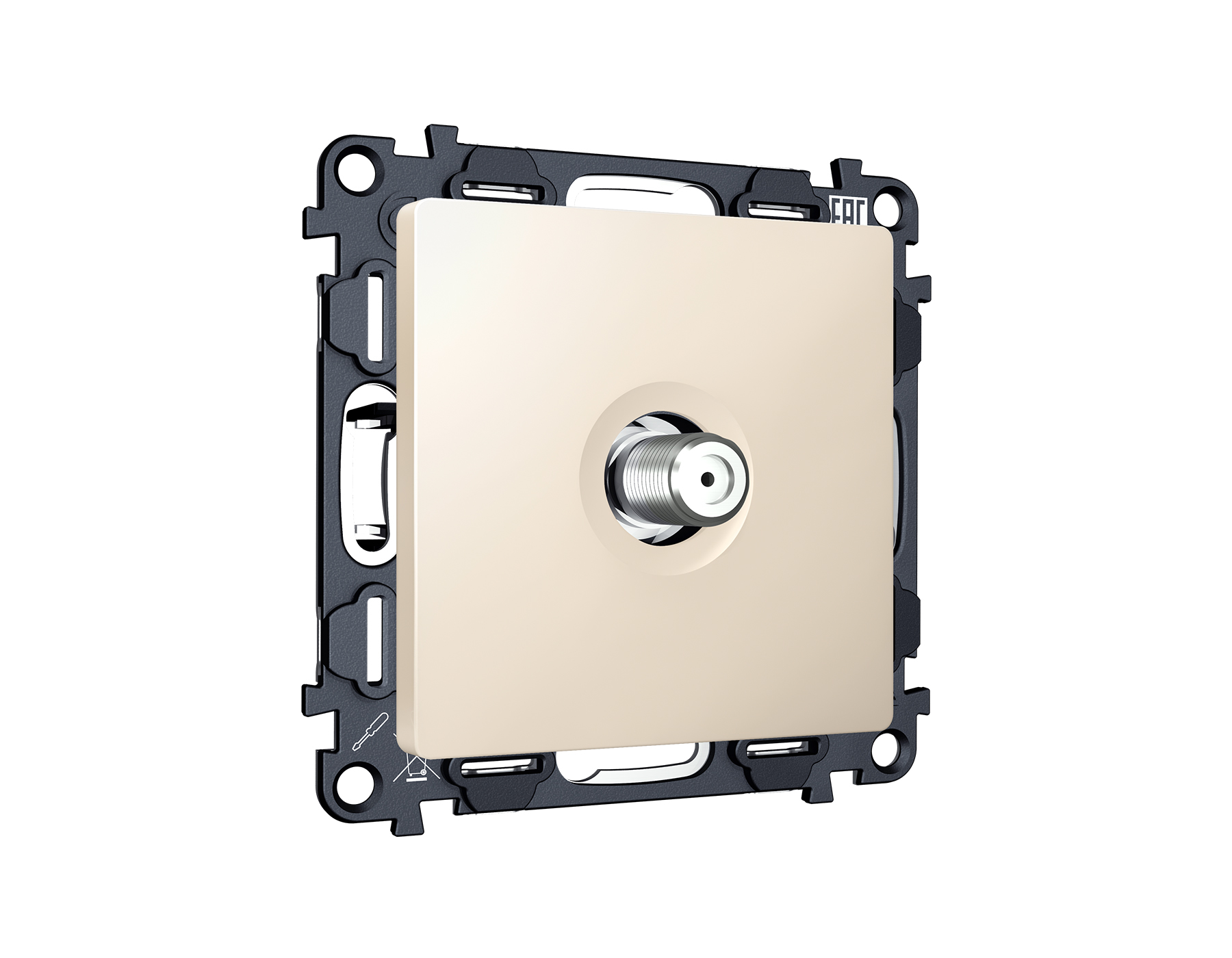 Комплект механизма TV розетки SAT 5-2400MHz 3.5dB ALFA QUANT (AP3330, VM215) Ambrella Volt MA333050_AMB