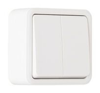 Выключатель двухклавишный проходной (на 2 направления) 10AX 250V Arte Milano 310.32-2.white