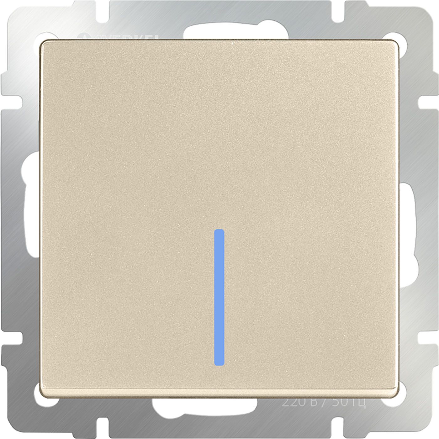 Выключатель одноклавишный с подсветкой Werkel WL11-SW-1G-LED a050872_WR