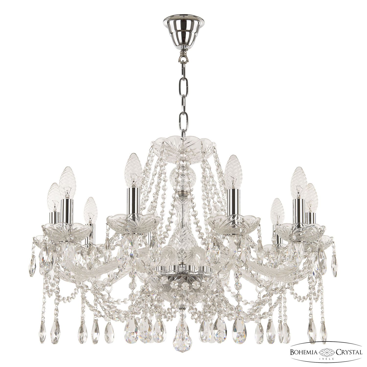 

Хрустальная люстра Bohemia Ivele Crystal 107/10/240 Ni, 107/10/240 Ni