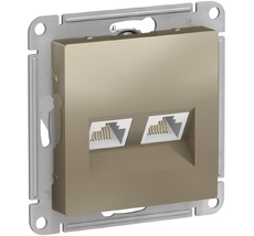 Розетка встраиваемая двойная Ethernet RJ-45 (шампань) Systeme Electric ATN000585