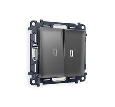 Выключатель двухклавишный проходной с подсветкой 5600K Ambrella Volt ALFA QUANT MA654035_AMB