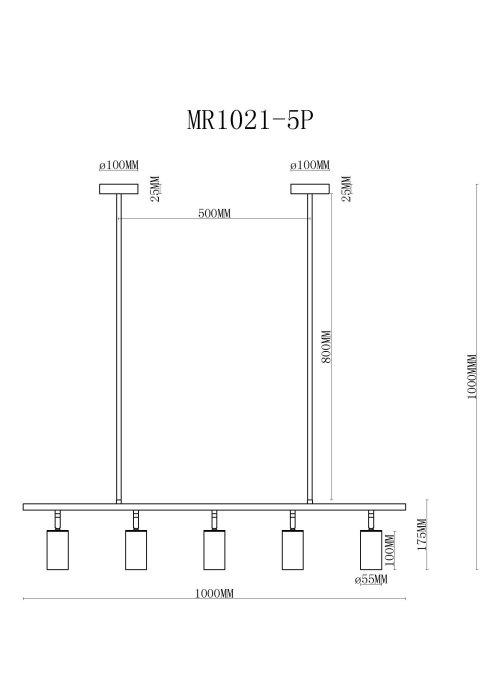 Подвесной светильник MyFar Dereck MR1021-5P