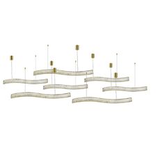 Подвесная люстра Newport Горизонтальная композиция 8240 из семи одиночных волн золото №73_NP